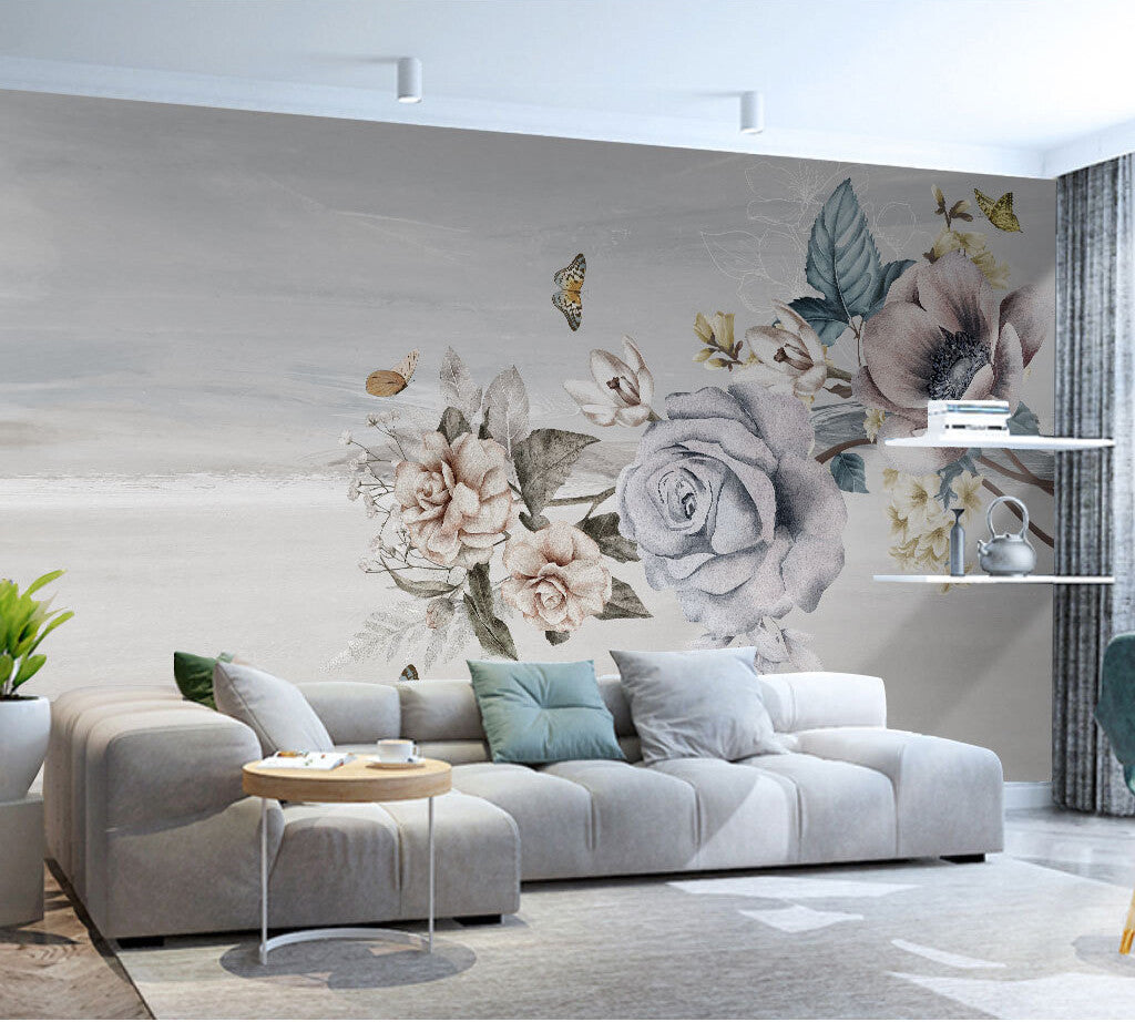 Elegant Blossom Harmony Mural Serene Beauty