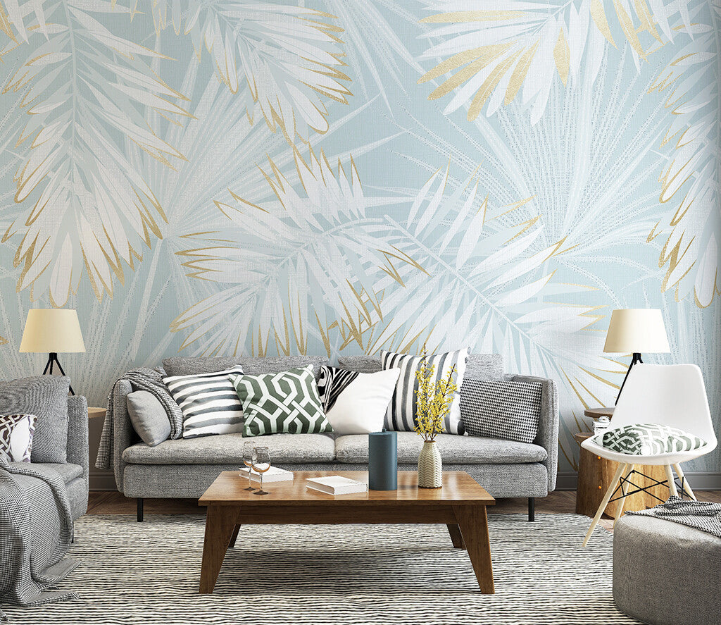 Tropical Breeze Whispering Palms Designer Wallpaper