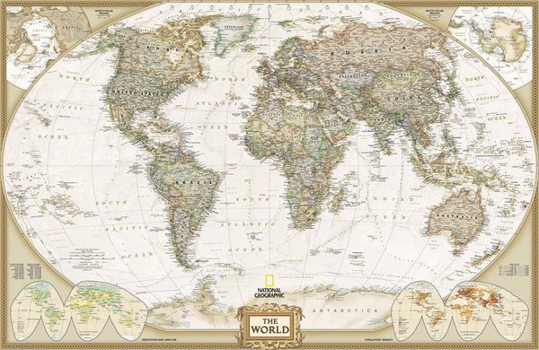 World Map Maps World Map Brown Wallpaper Mural - Decorsmarket ...