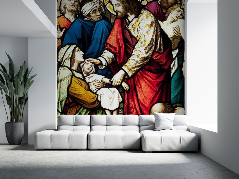 Jesus Christ Art Religious Gold Wallpaper Mural - Decorsmarket ...