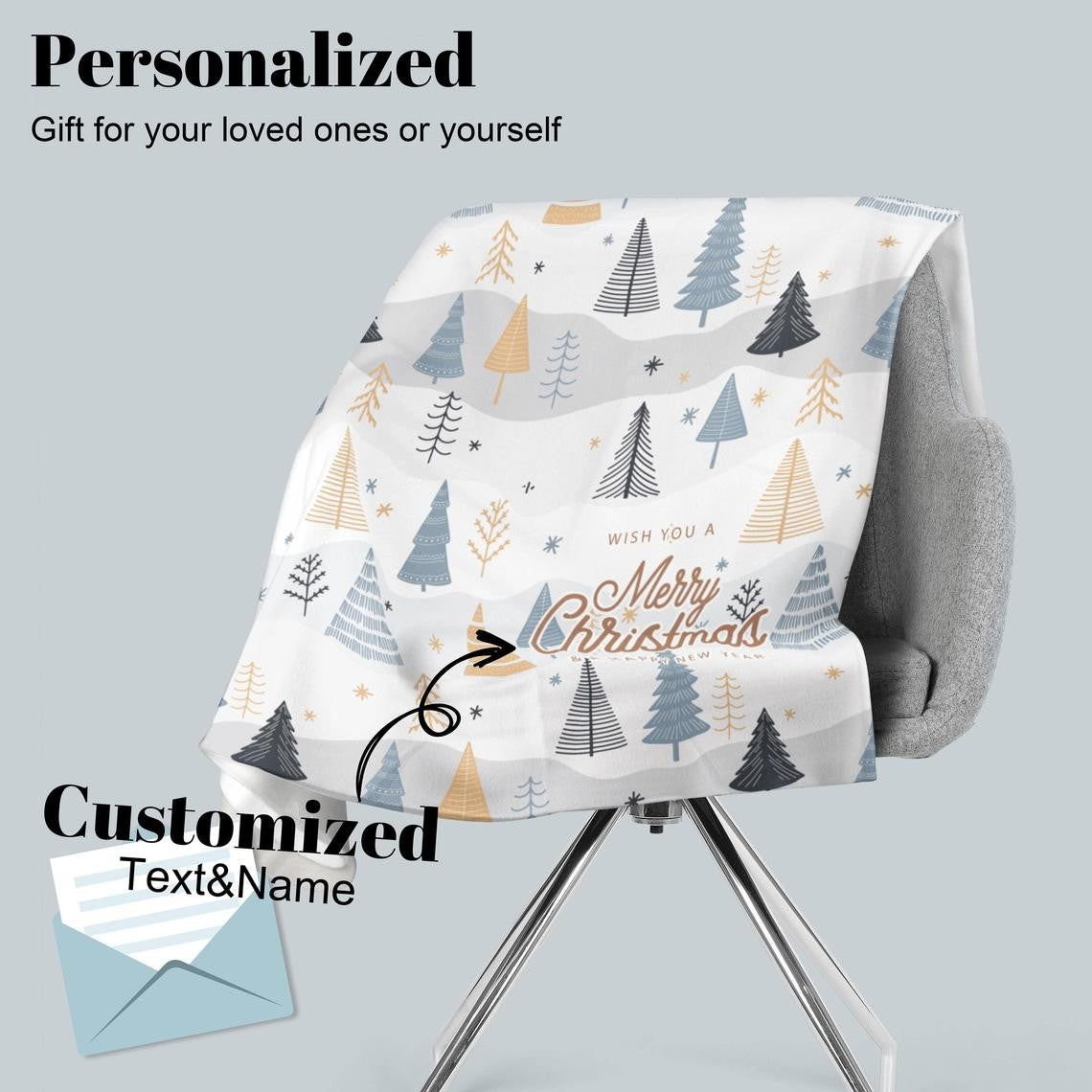 Carte Vintage Avec Floral Patterns Blue Personalized Throw Blanket Custom Fleece Sherpa Throw